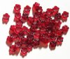 50 3x8mm Transparent Red Cupped Flower Beads